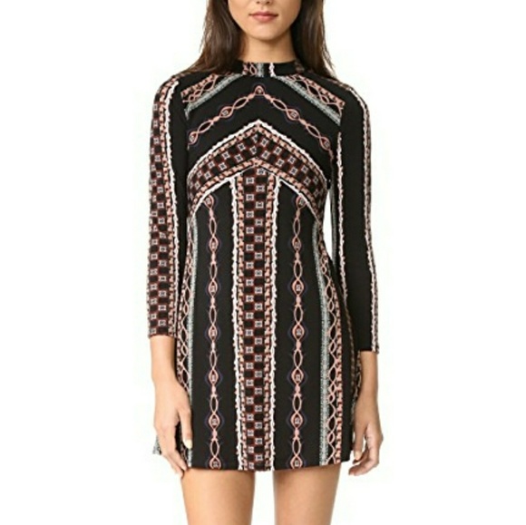Nwt Free People Stella printed mini-dress size S - Picture 2 of 8